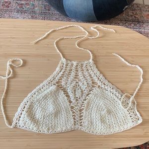 Crochet halter bralette